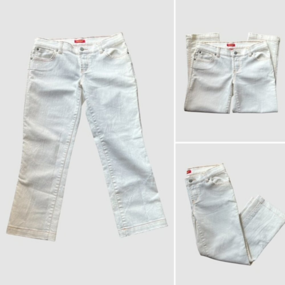 Blue Asphalt Juniors Cropped Low-rise Jeans White, Size Small